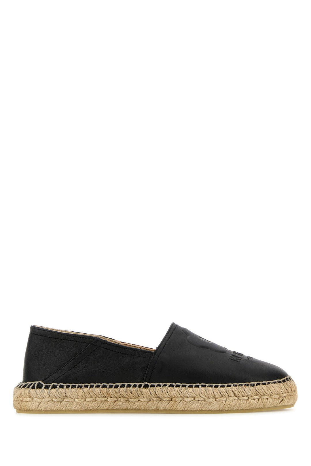 Black leather espadrilles