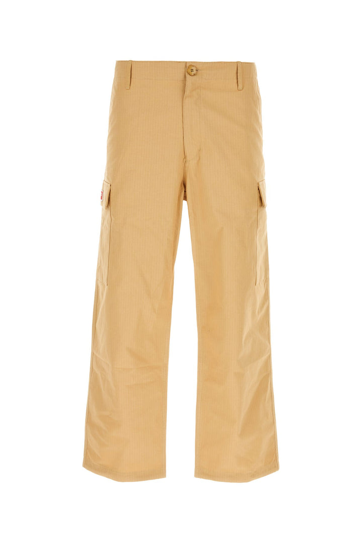 Beige cotton cargo pant