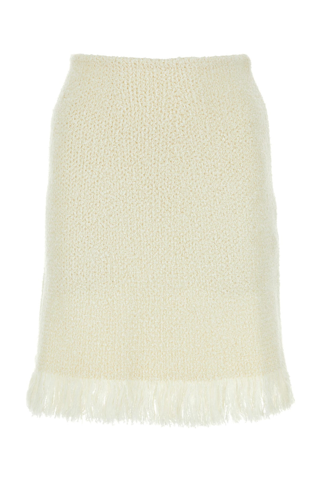 Ivory stretch wool blend skirt