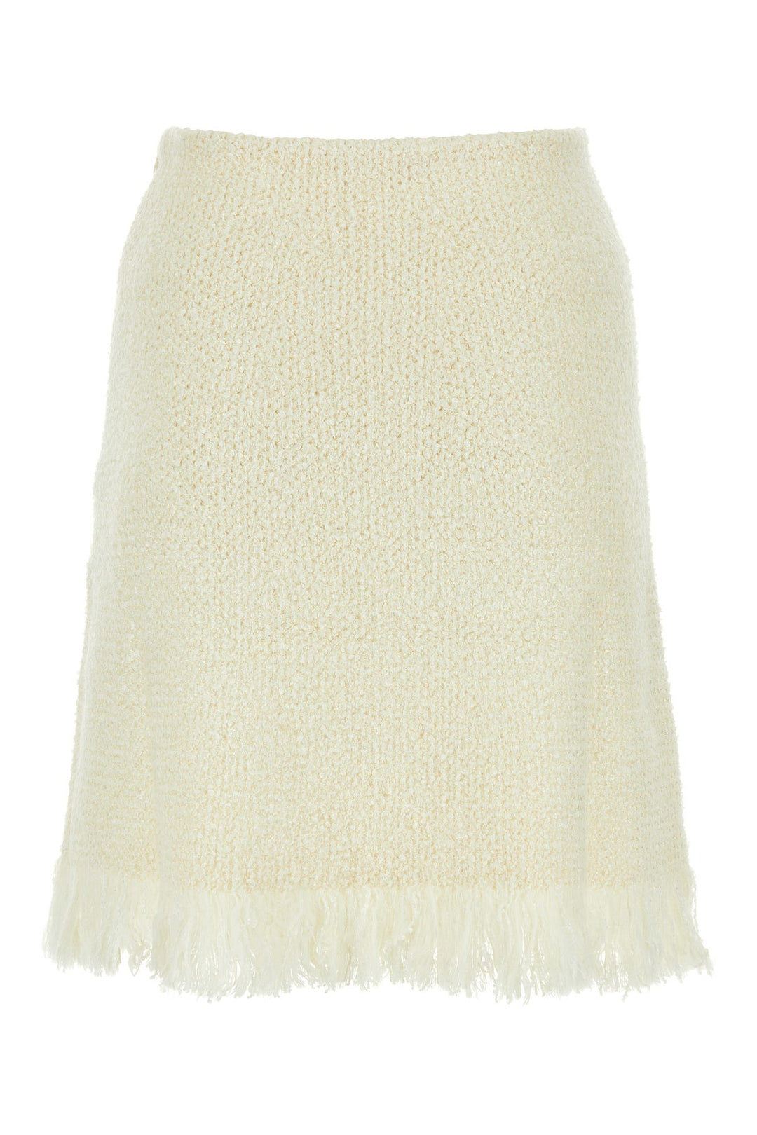 Ivory stretch wool blend skirt