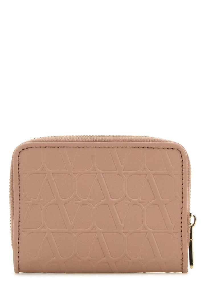 Powder pink leather wallet