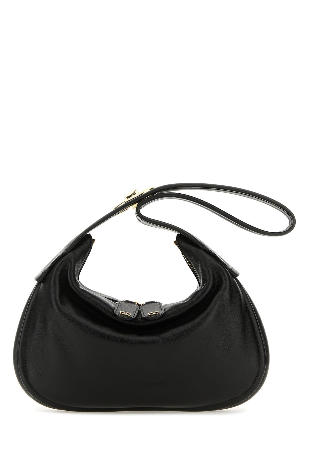 Black nappa leather small Go-Hobo shoulder bag