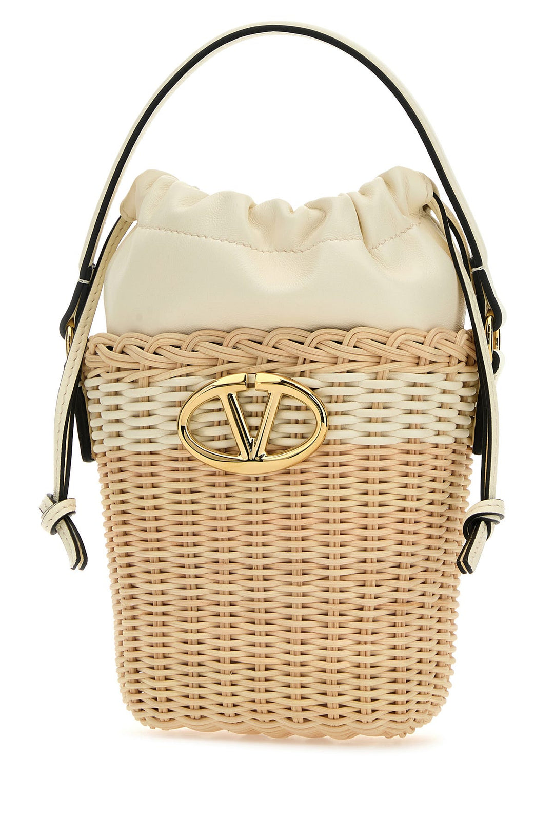 Wicker VLogo Signature bucket bag