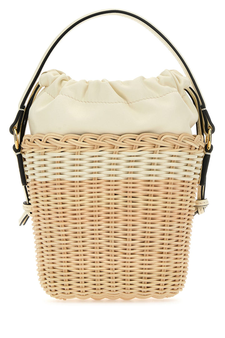 Wicker VLogo Signature bucket bag