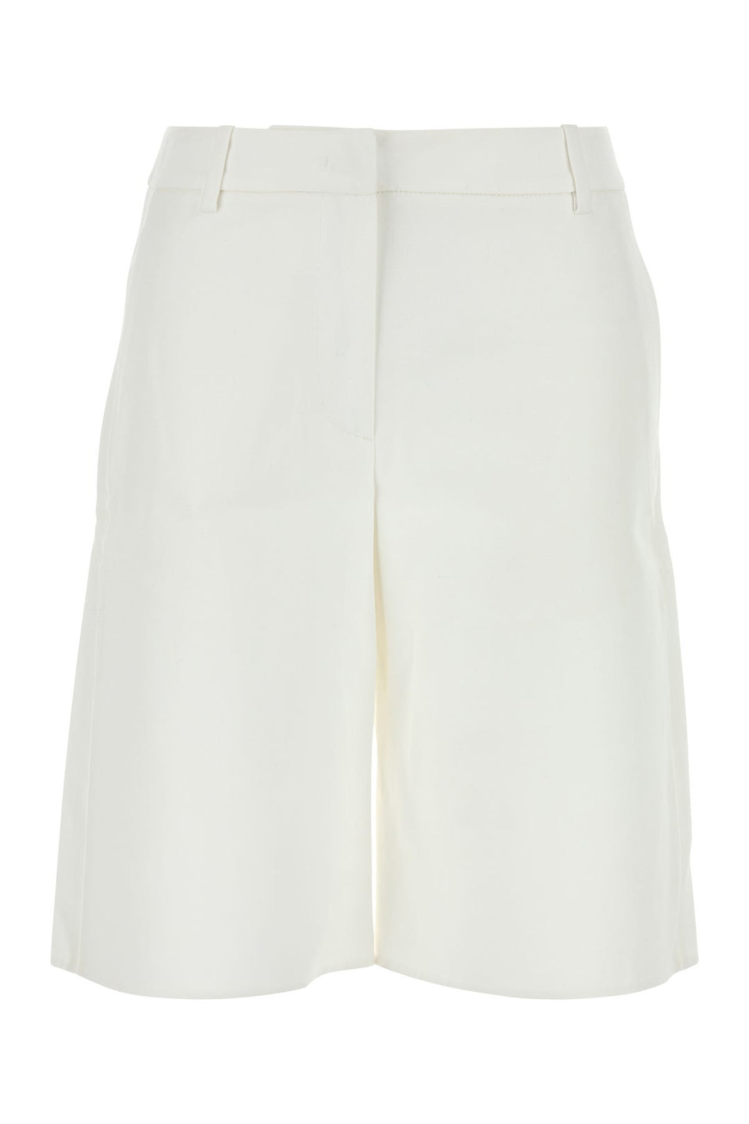 White cotton blend shorts