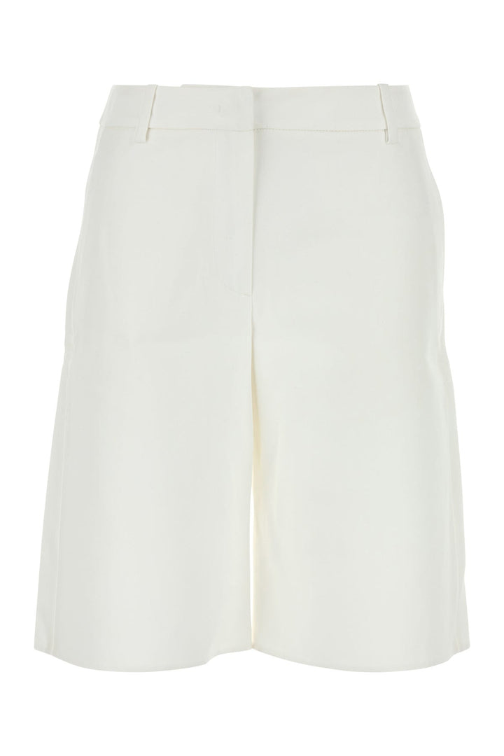 White cotton blend shorts