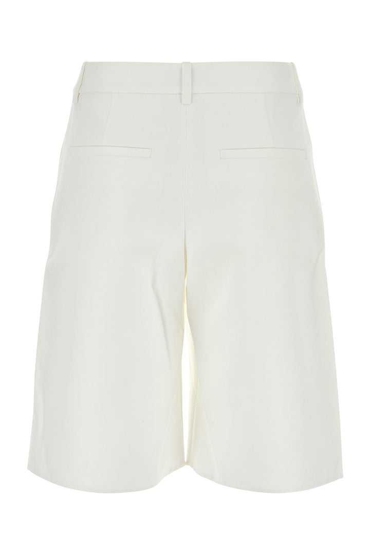 White cotton blend shorts