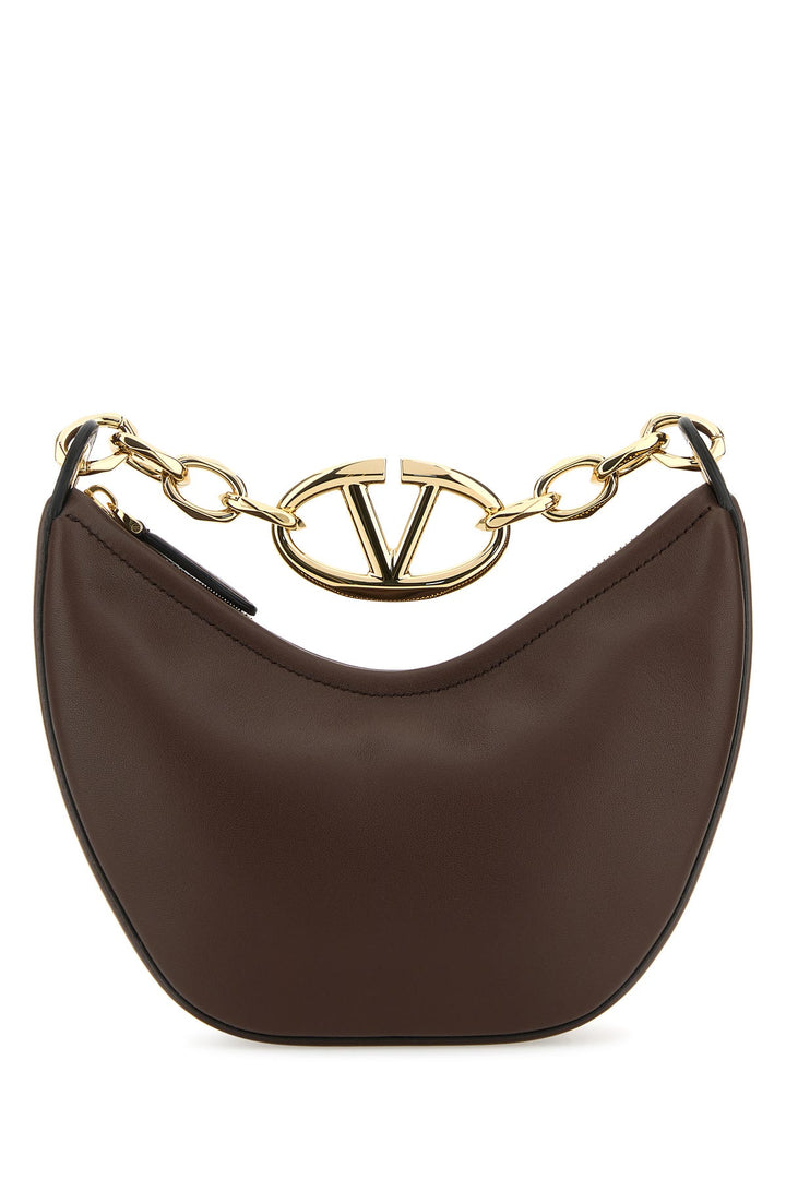 Brown leather mini Hobo VLogo Moon handbag