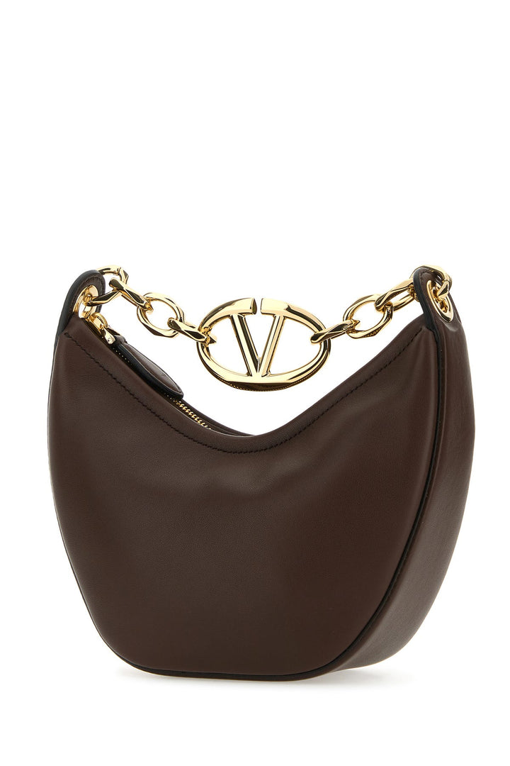 Brown leather mini Hobo VLogo Moon handbag