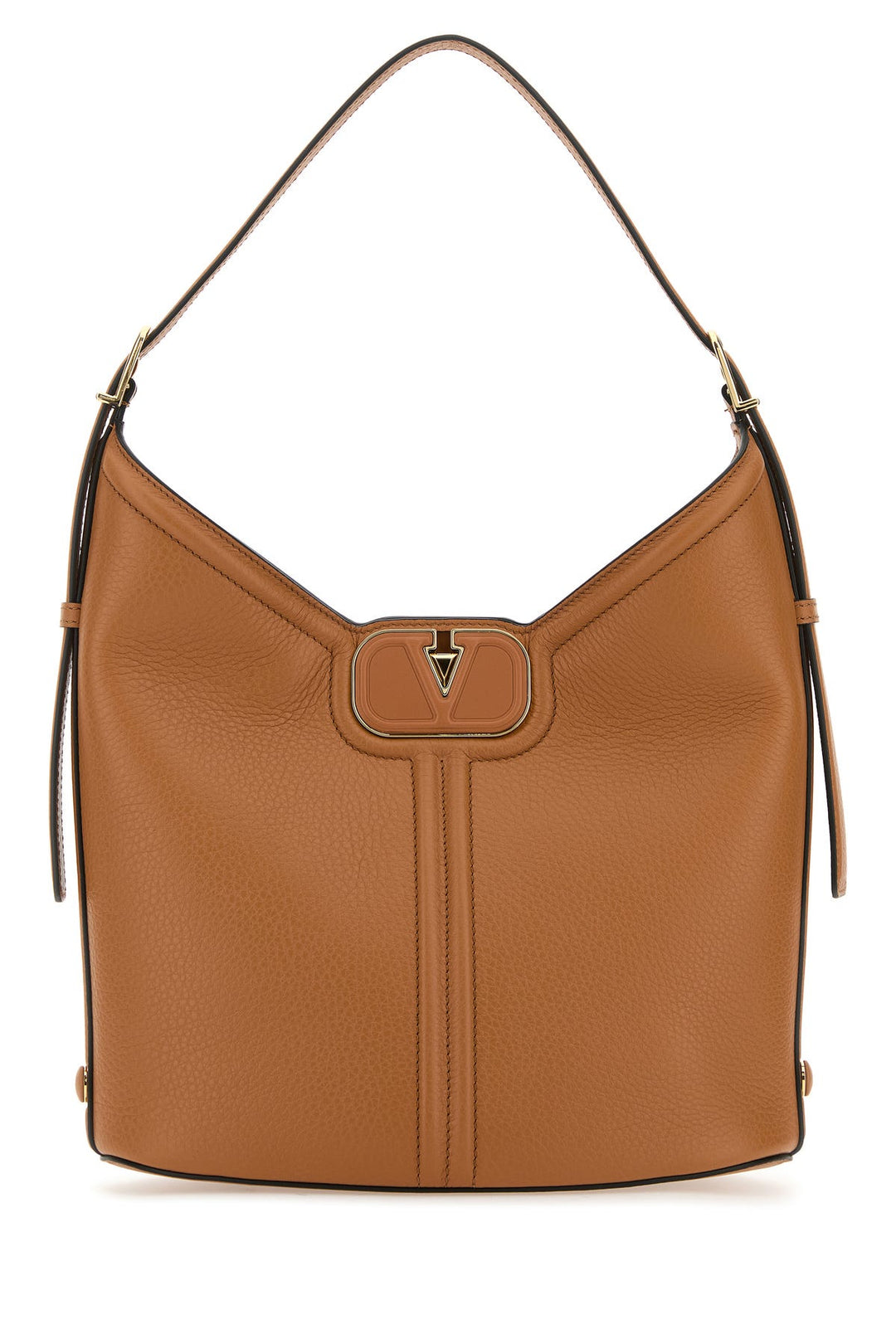 Camel leather VLogo handbag