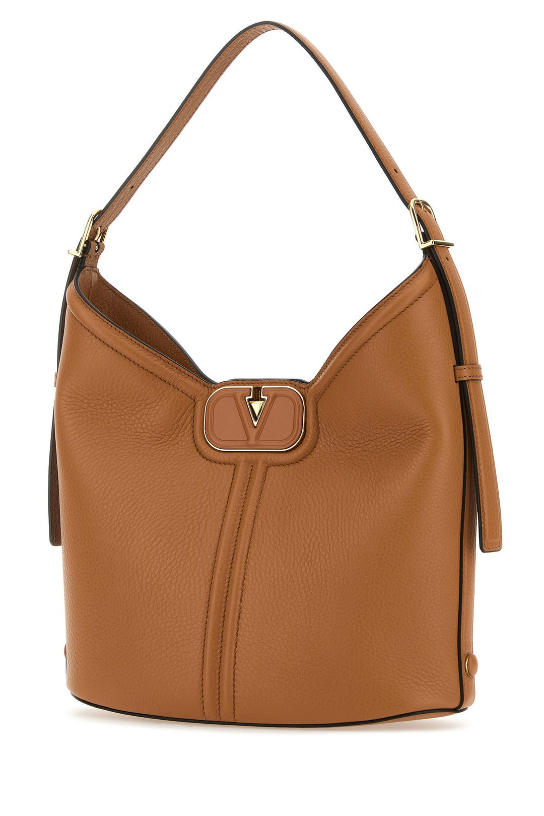 Camel leather VLogo handbag