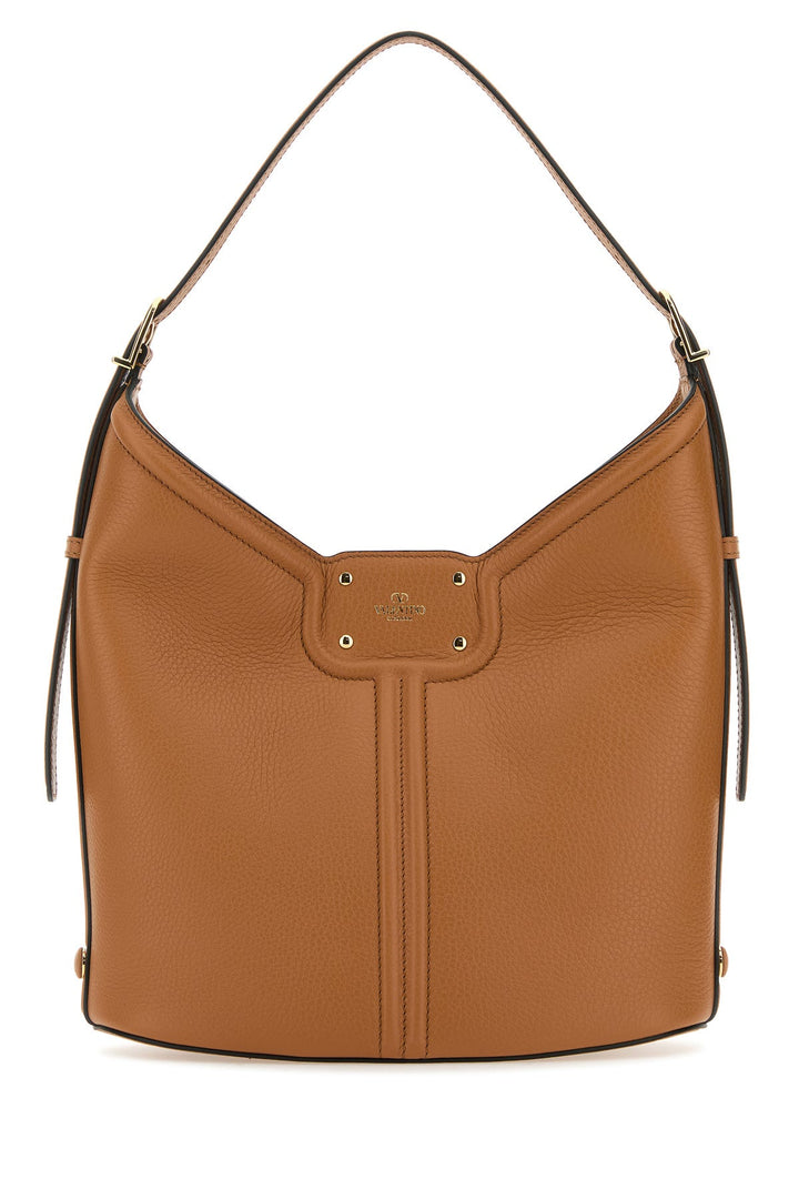 Camel leather VLogo handbag