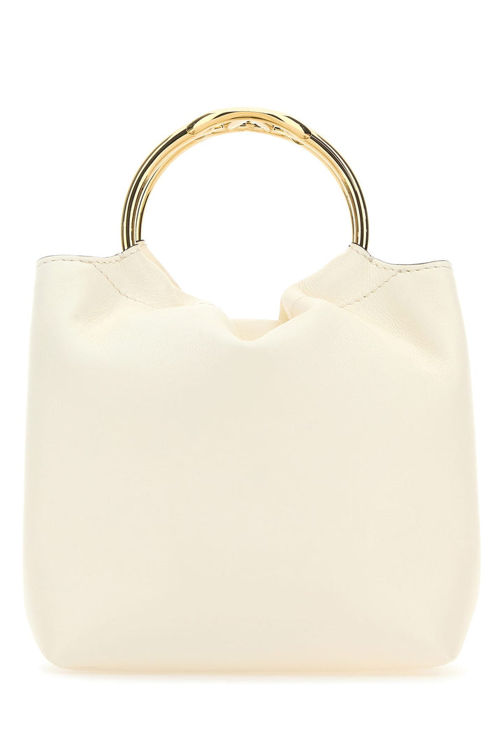 Ivory leather bucket bag