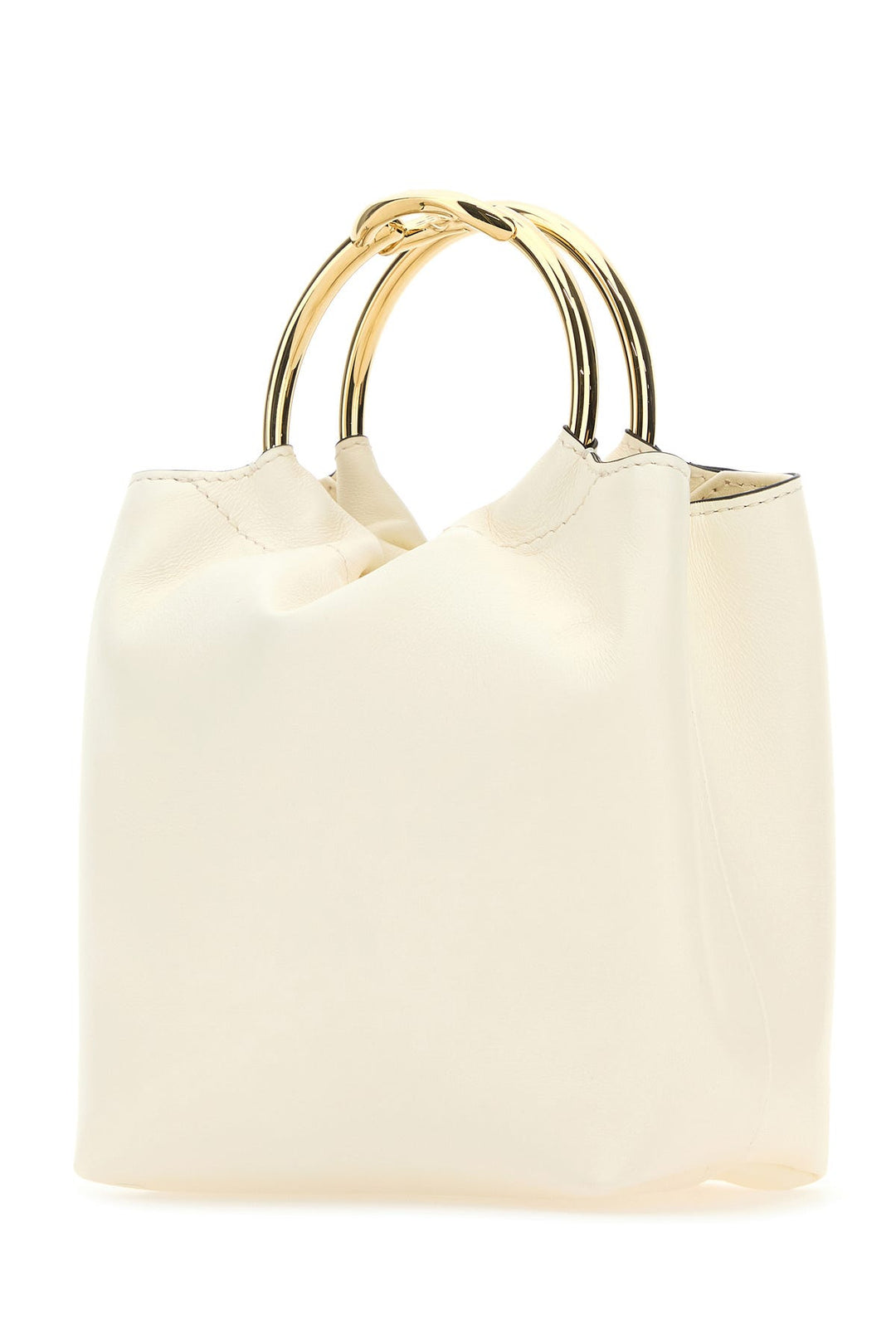 Ivory leather bucket bag