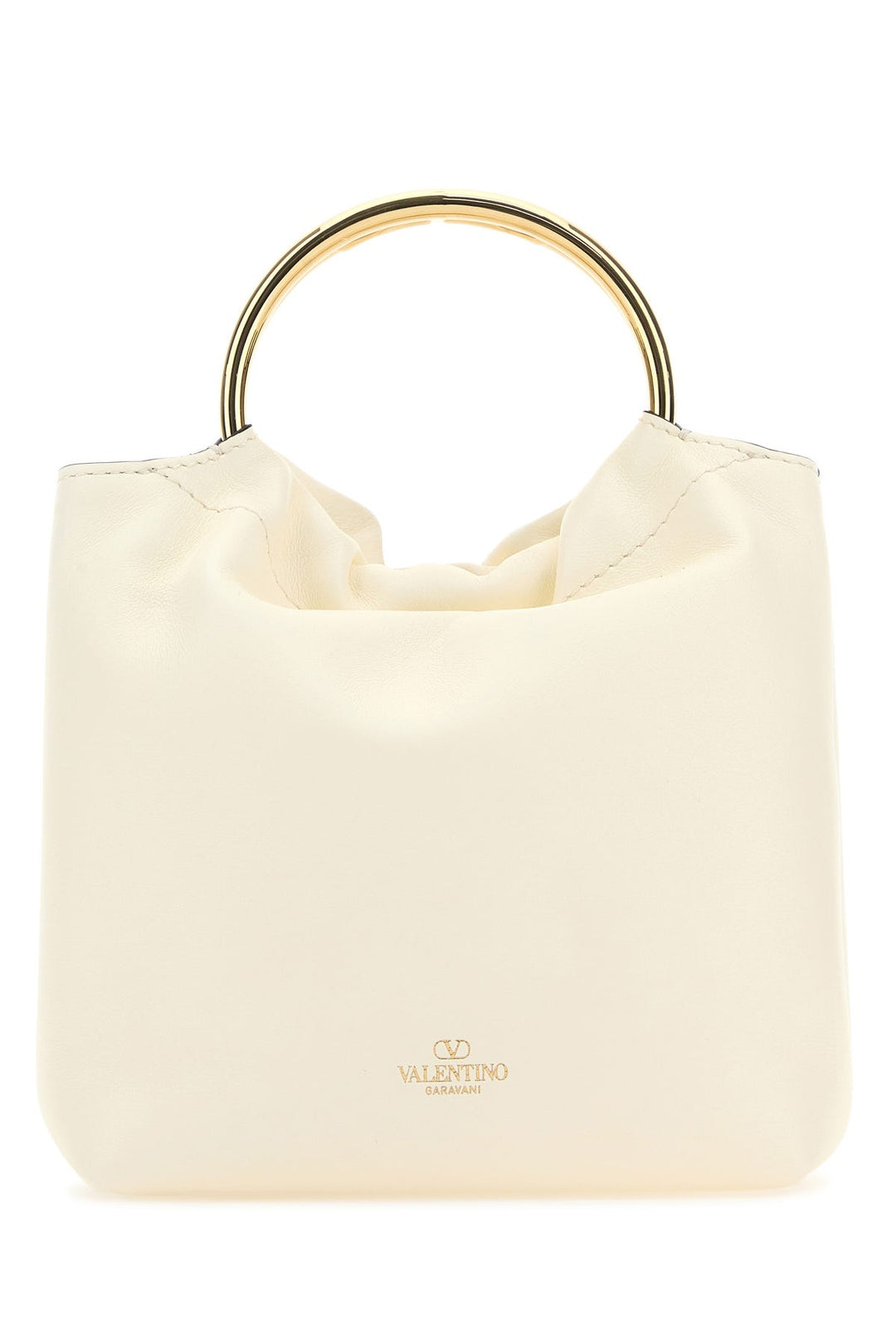 Ivory leather bucket bag