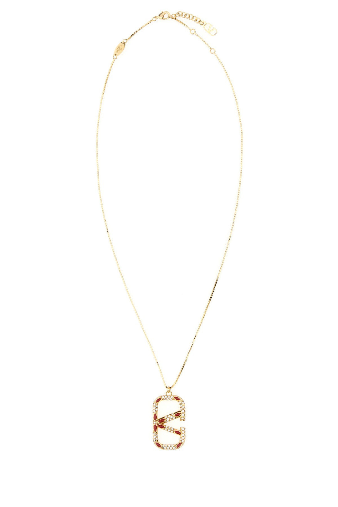 Gold metal VLogo necklace