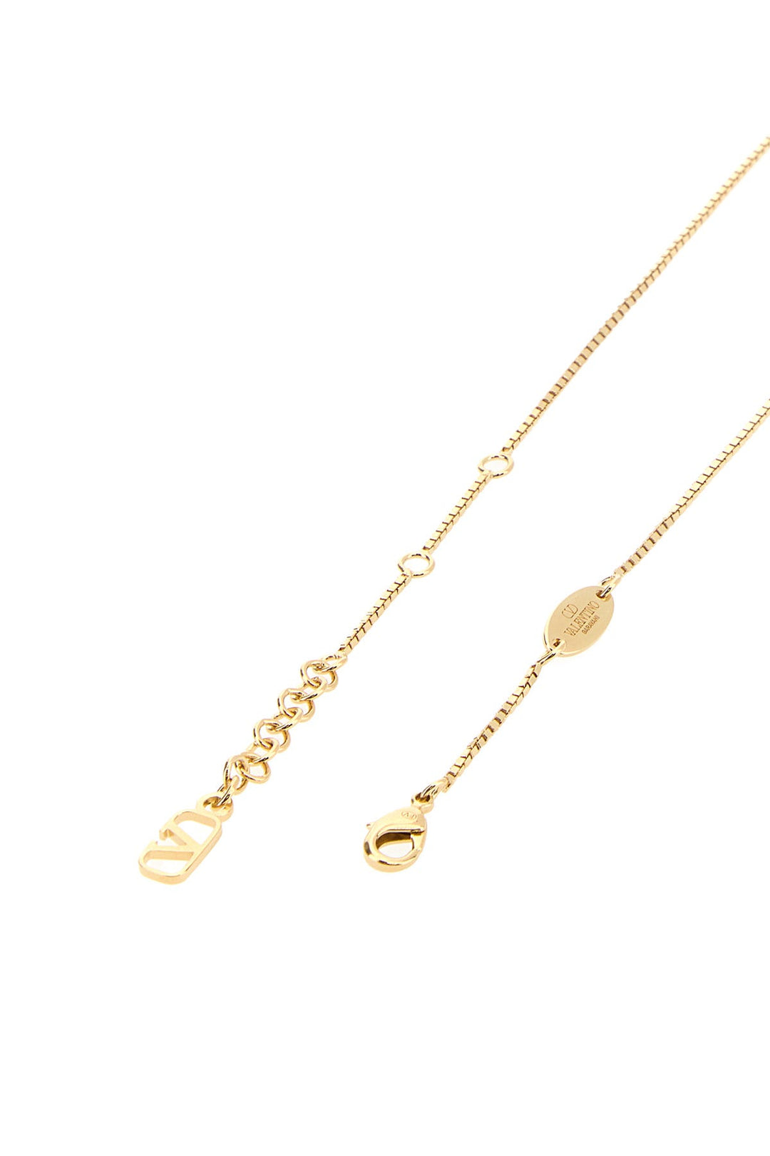 Gold metal VLogo necklace