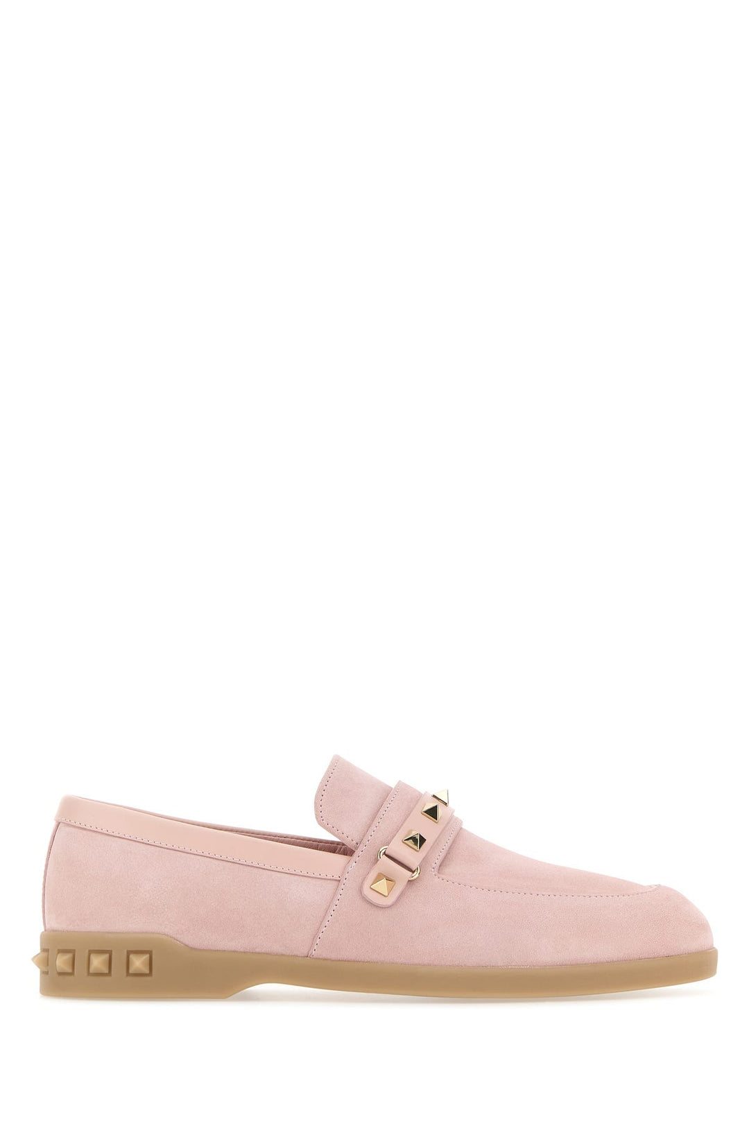 Pastel pink suede Leisure Flows loafers