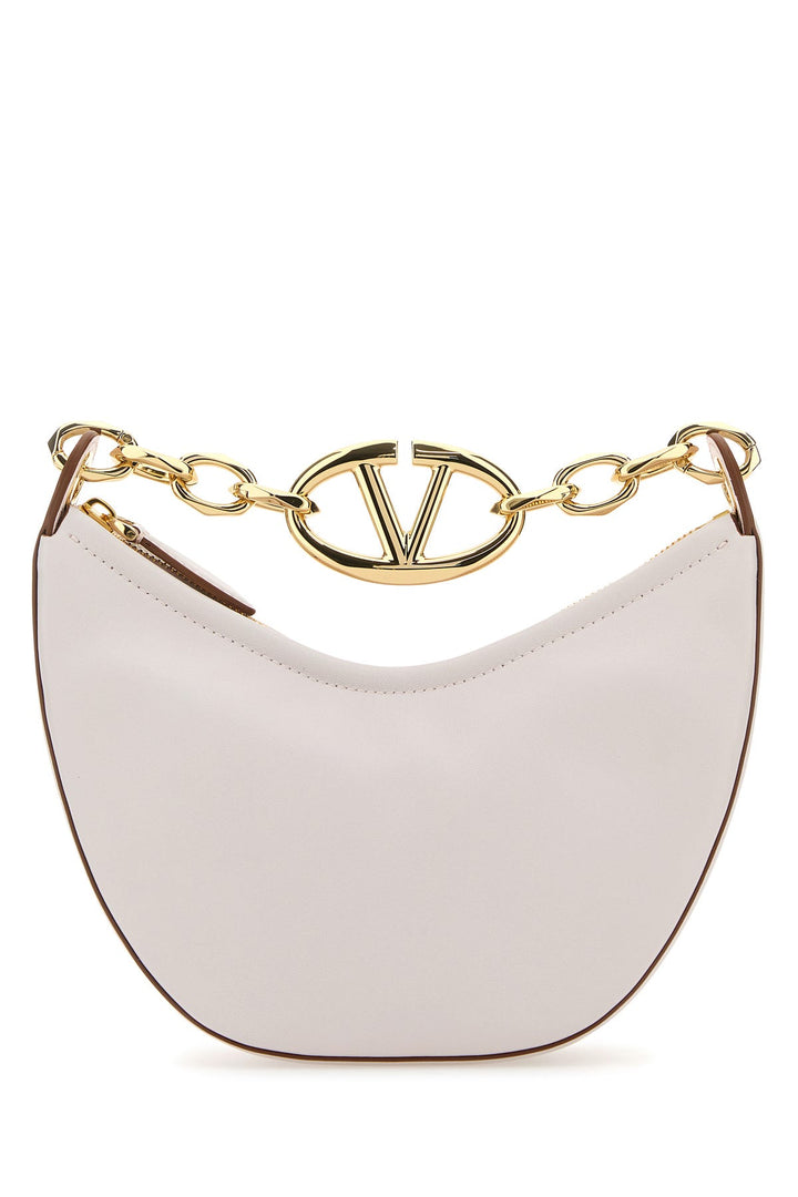 Ivory leather mini Hobo Vlogo Moon handbag