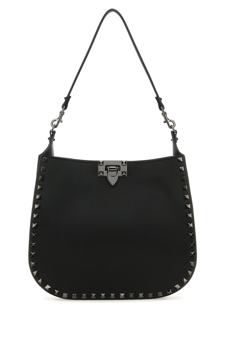 Black leather Hobo Rockstud handbag