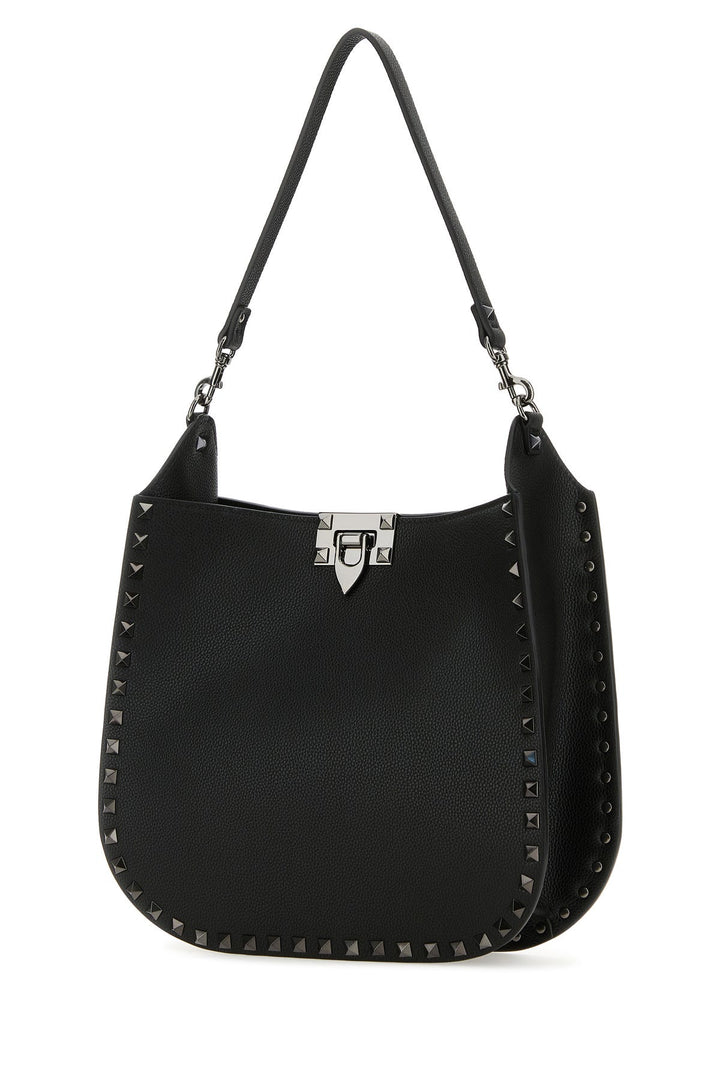 Black leather Hobo Rockstud handbag