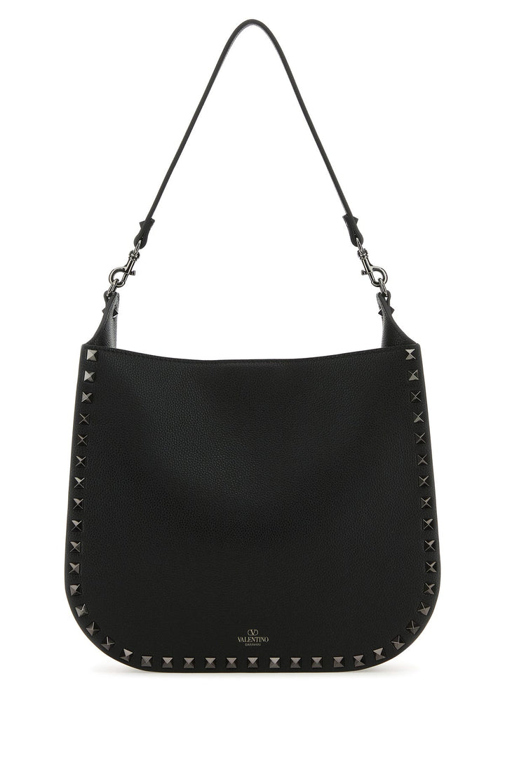 Black leather Hobo Rockstud handbag