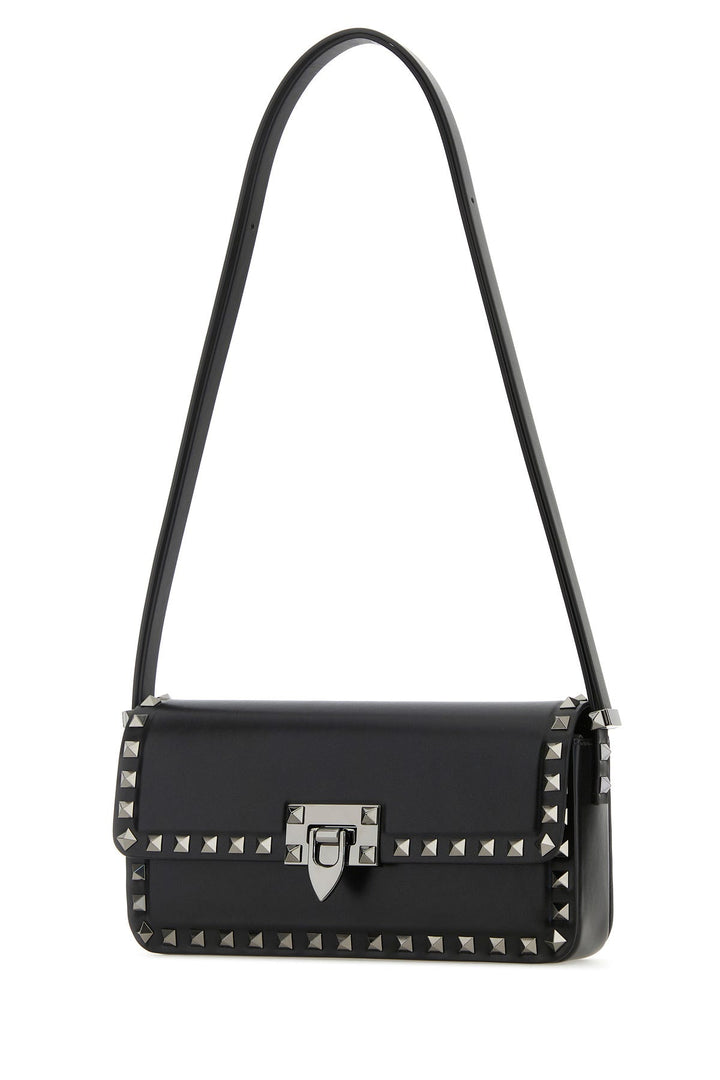 Black leather Rockstud shoulder bag