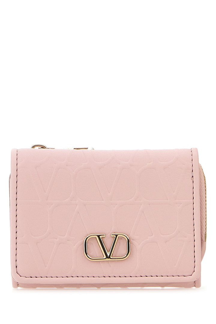 Pastel pink leather wallet