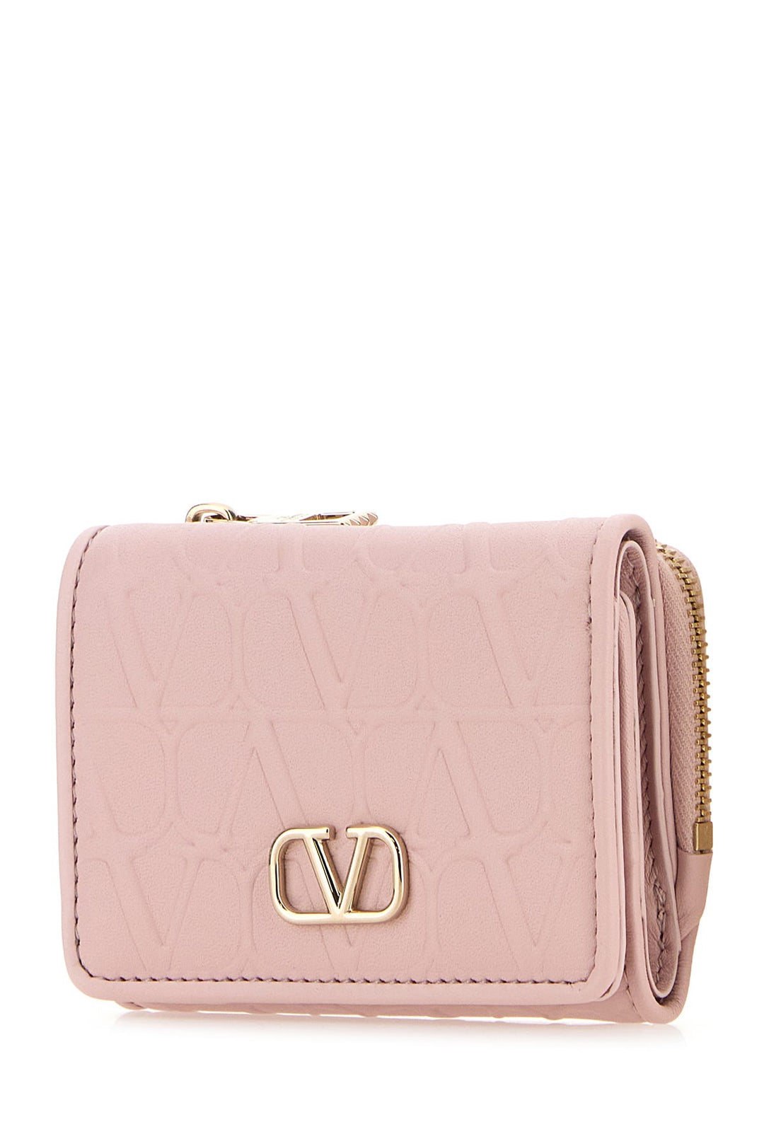 Pastel pink leather wallet