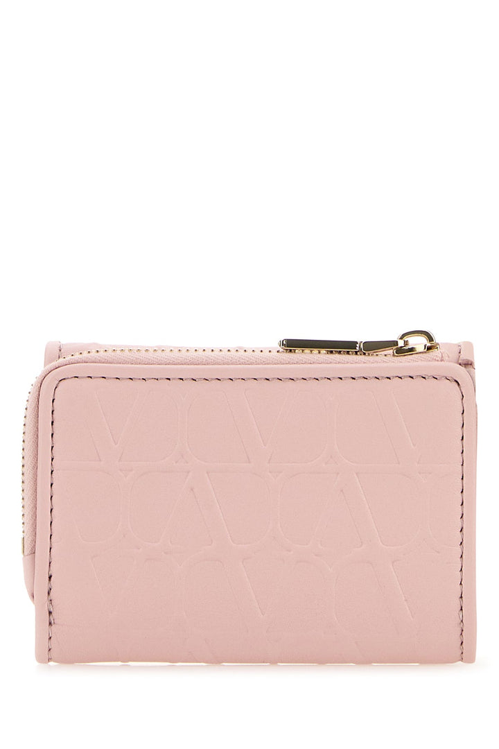 Pastel pink leather wallet