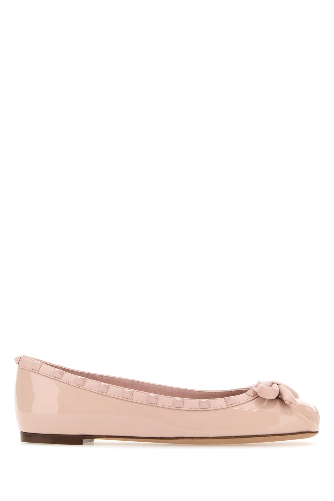 Pink leather Rockstud ballerinas