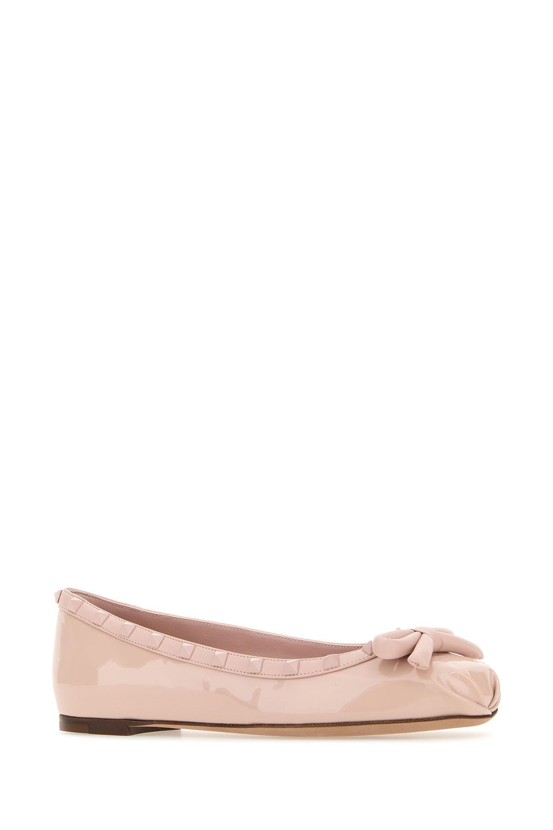 Pink leather Rockstud ballerinas