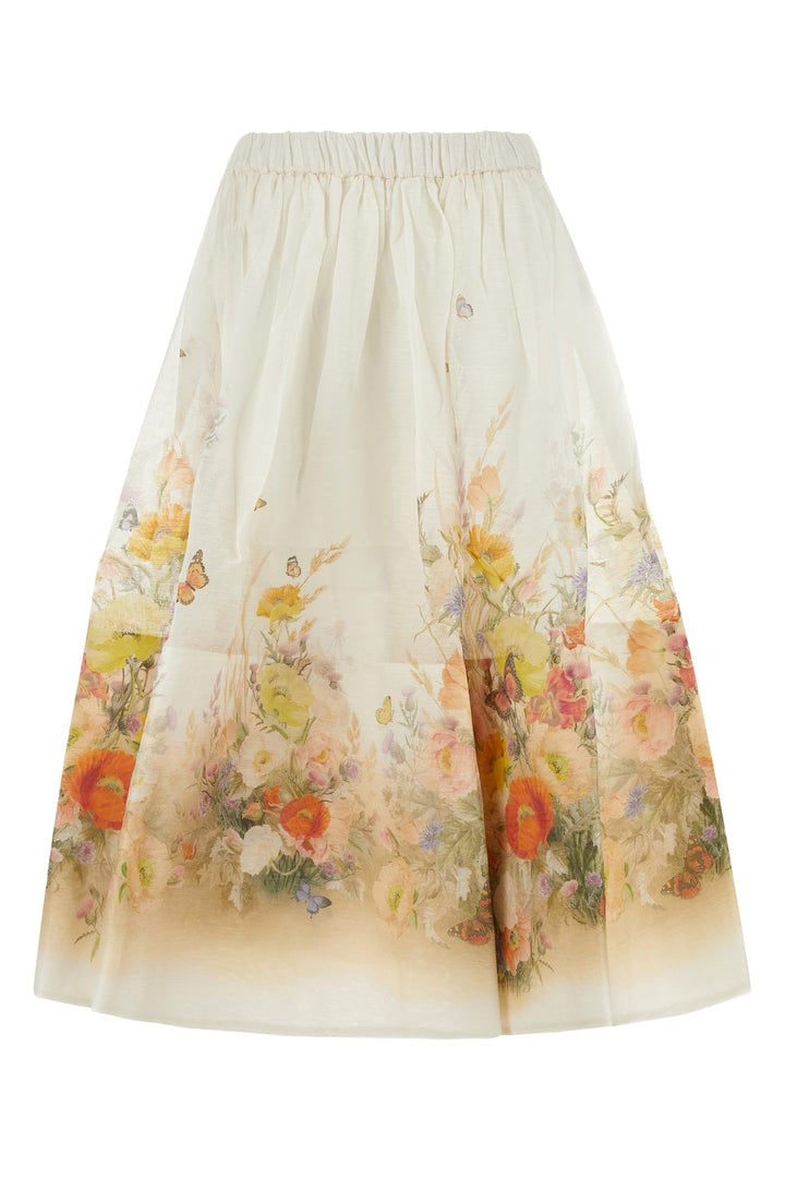 Ivory linen blend Tranquillity skirt