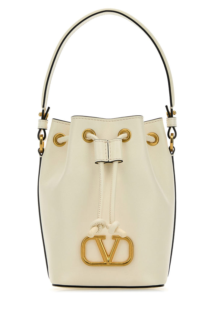 Ivory nappa leather VLogo Signature bucket bag