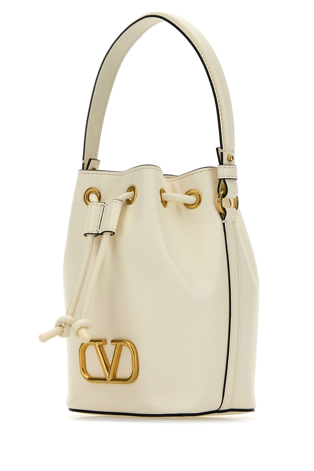 Ivory nappa leather VLogo Signature bucket bag