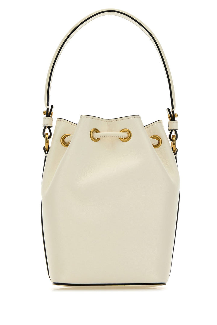 Ivory nappa leather VLogo Signature bucket bag