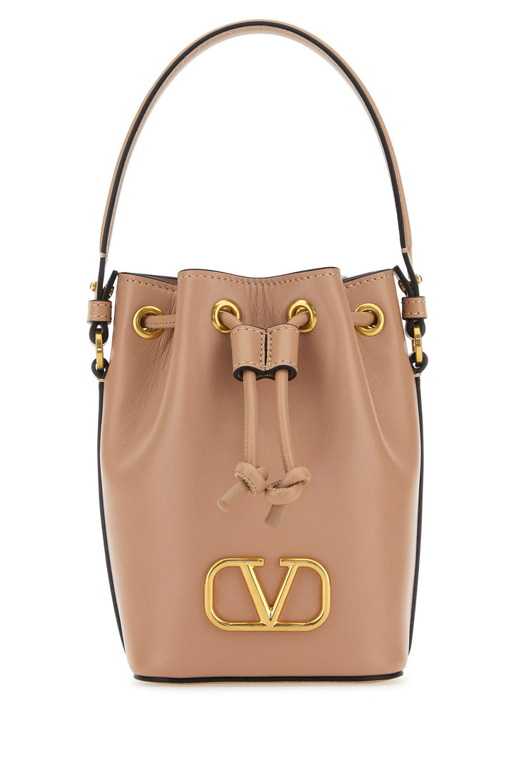 Powder pink nappa leather VLogo Signature bucket bag