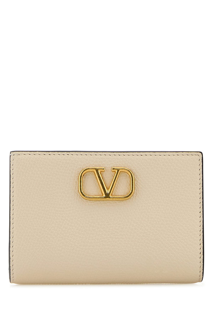 Ivory leather VLogo wallet