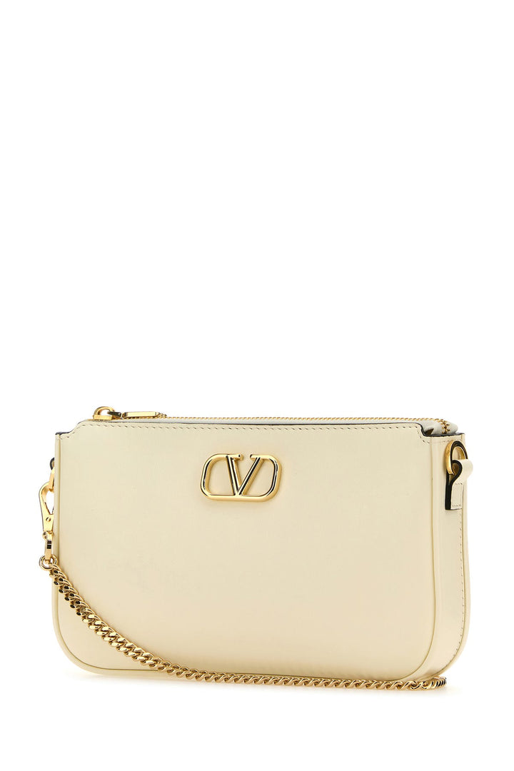 Ivory leather VLogo crossbody bag