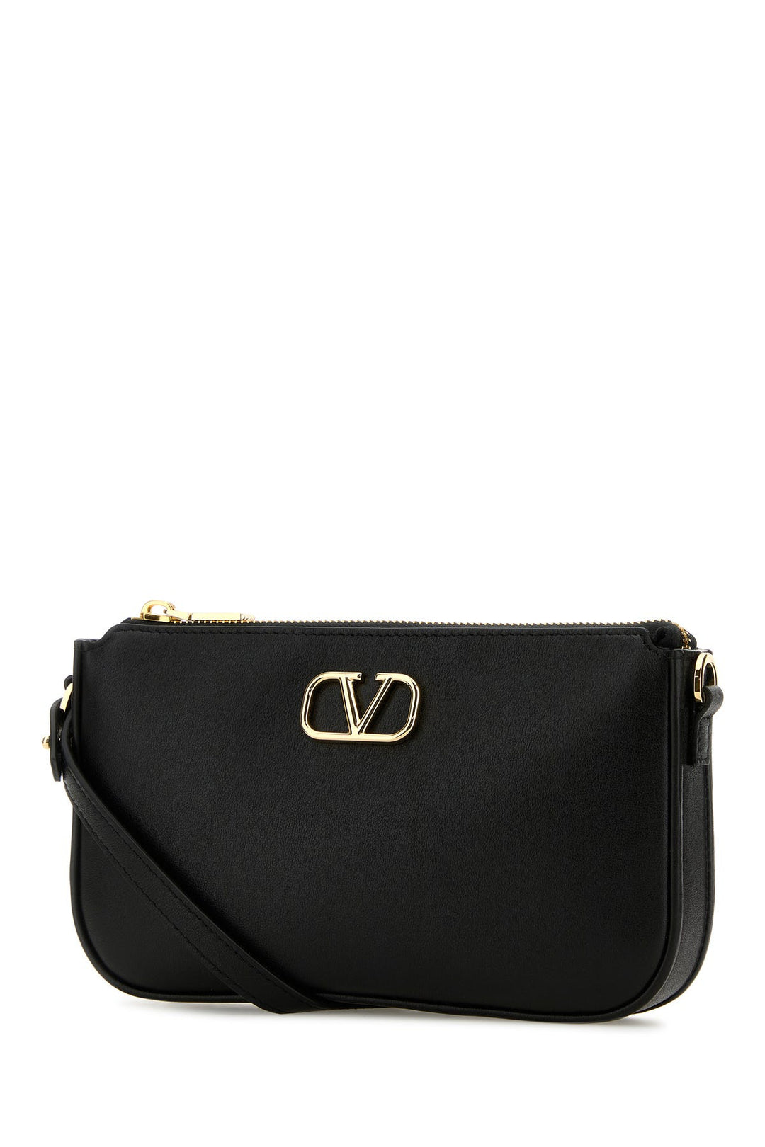 Black leather VLogo crossbody bag