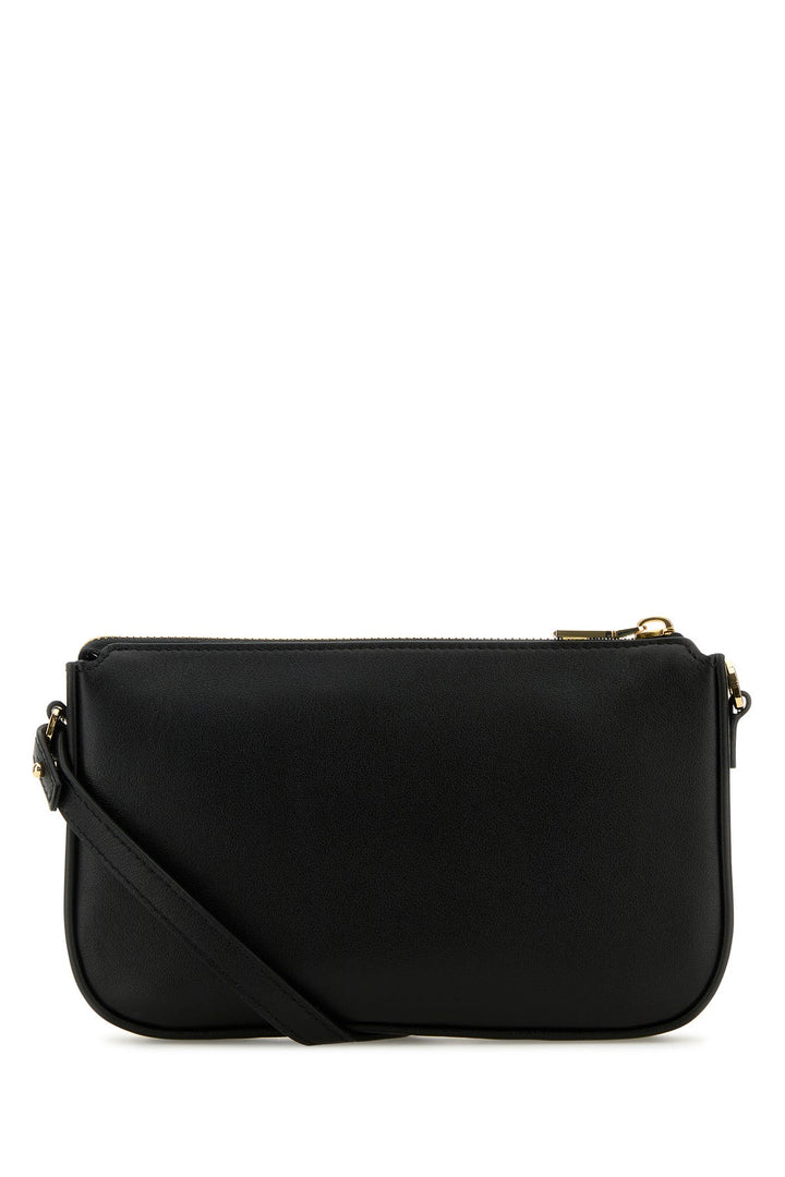 Black leather VLogo crossbody bag