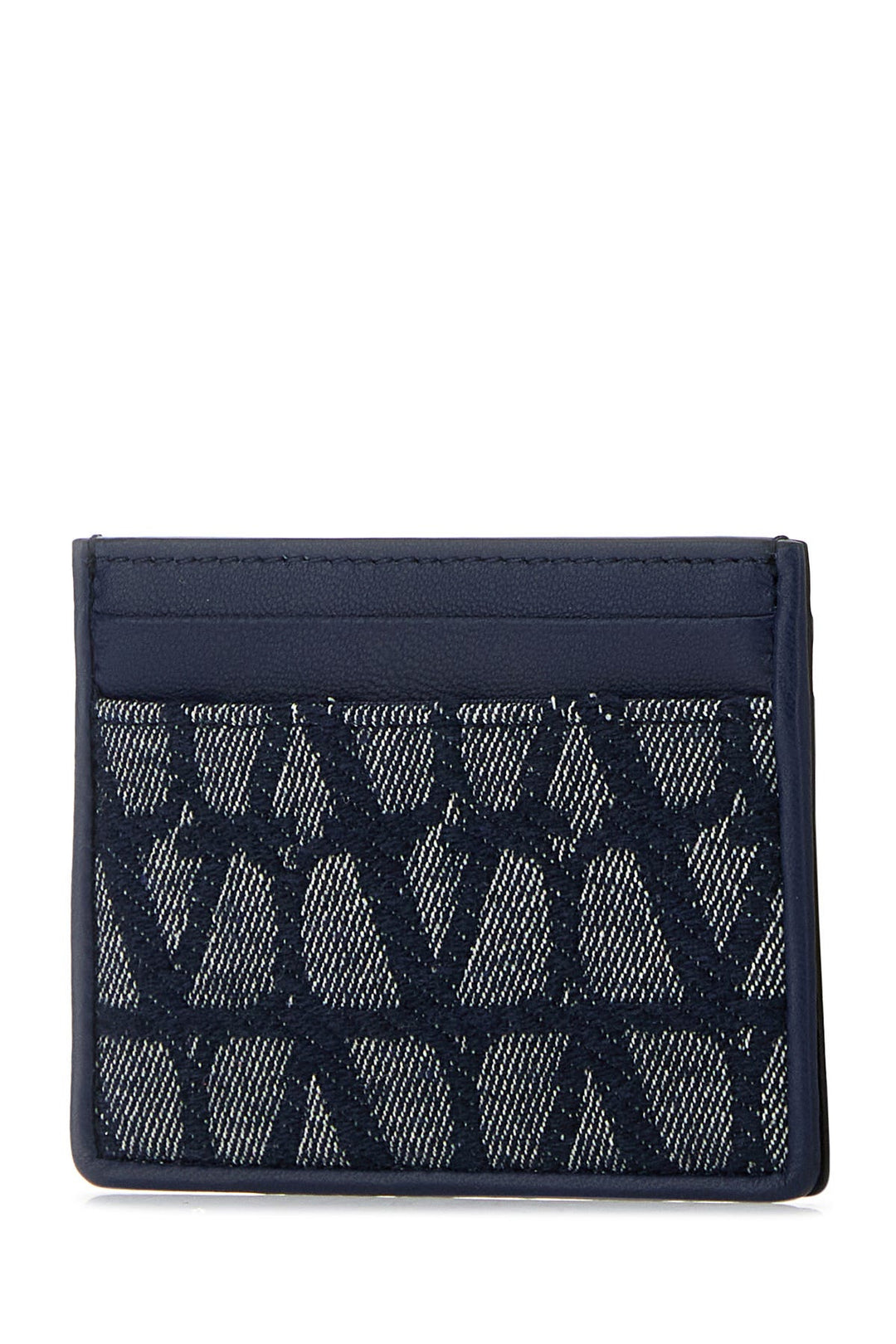 Blue leather card holder