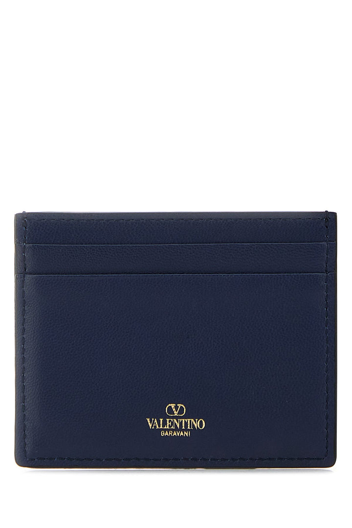 Blue leather card holder