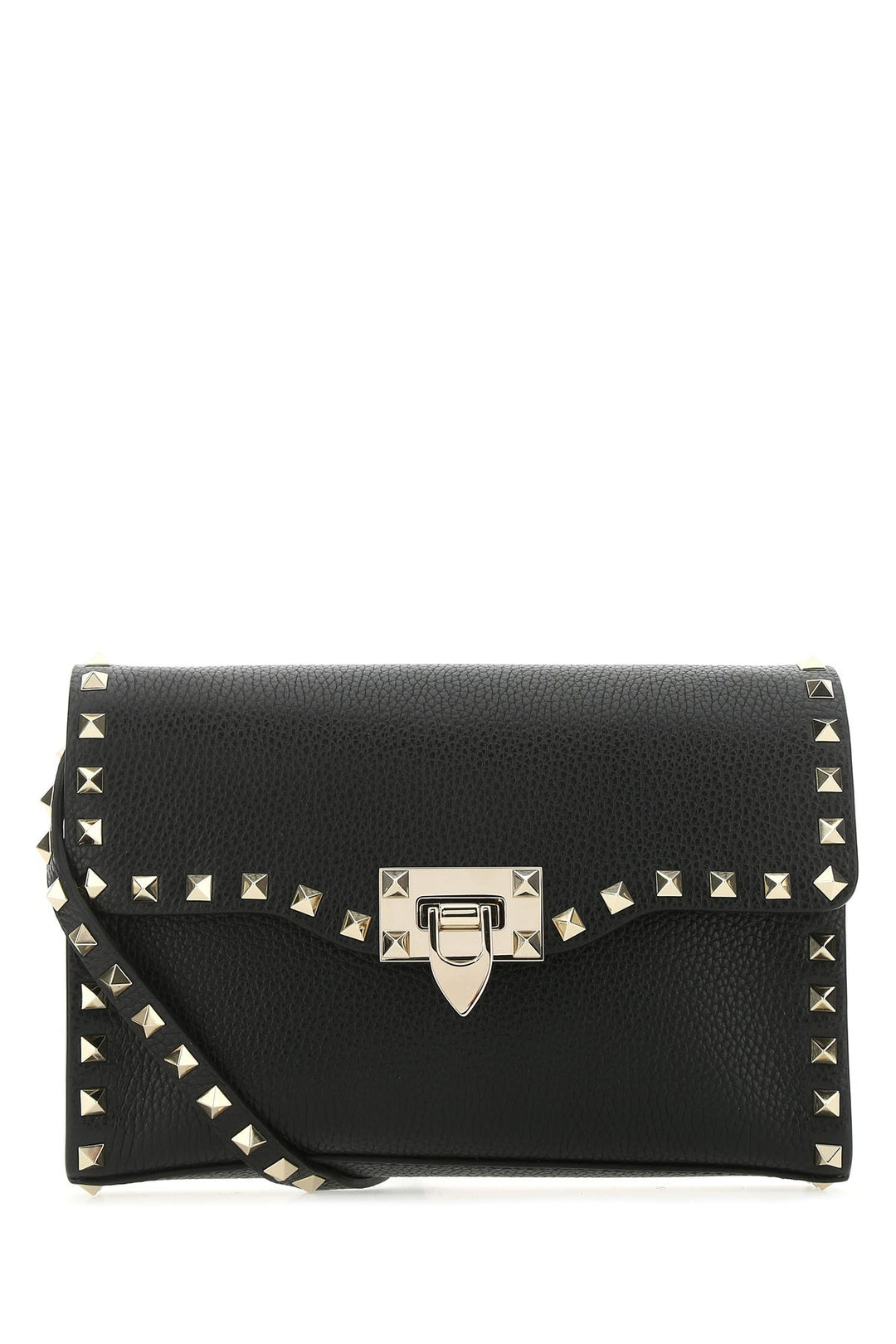 Black leather Rockstud crossbody bag