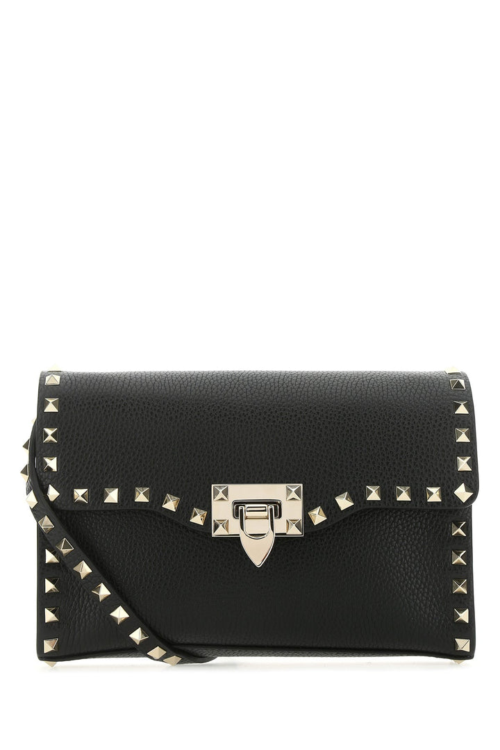 Black leather Rockstud crossbody bag