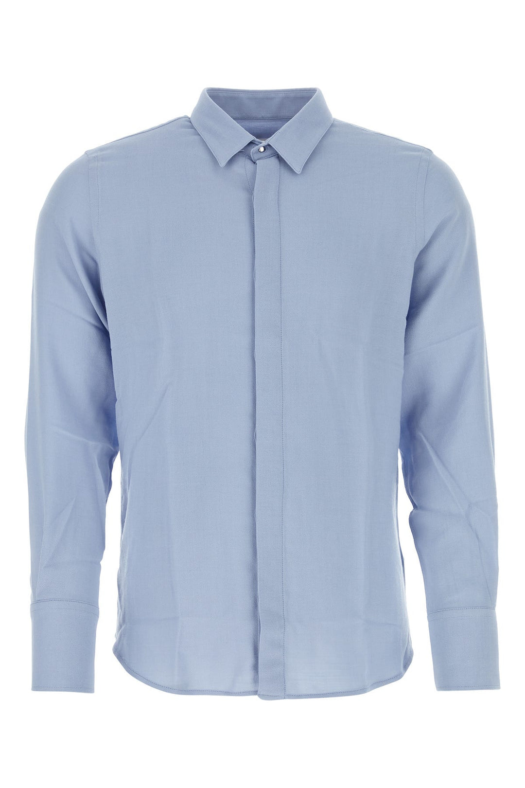 Powder blue wool and viscose shirt