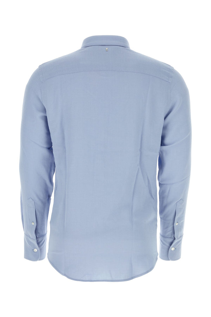 Powder blue wool and viscose shirt