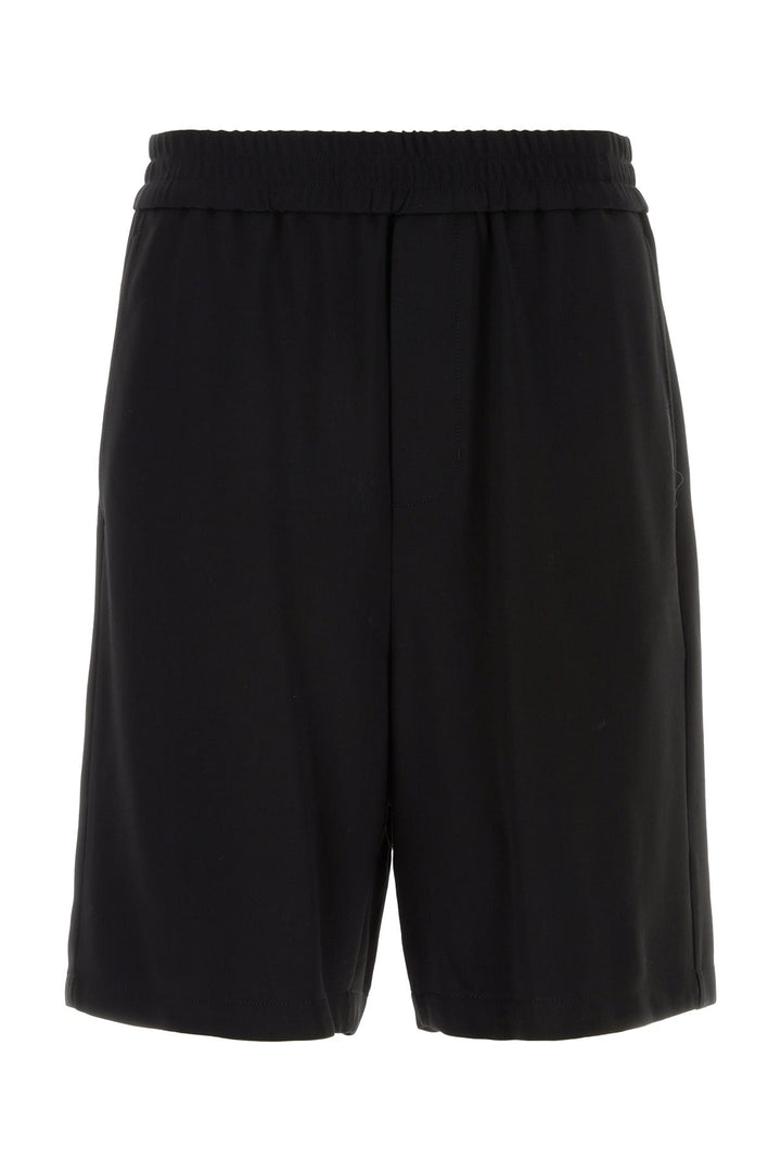 Black viscose blend bermuda shorts