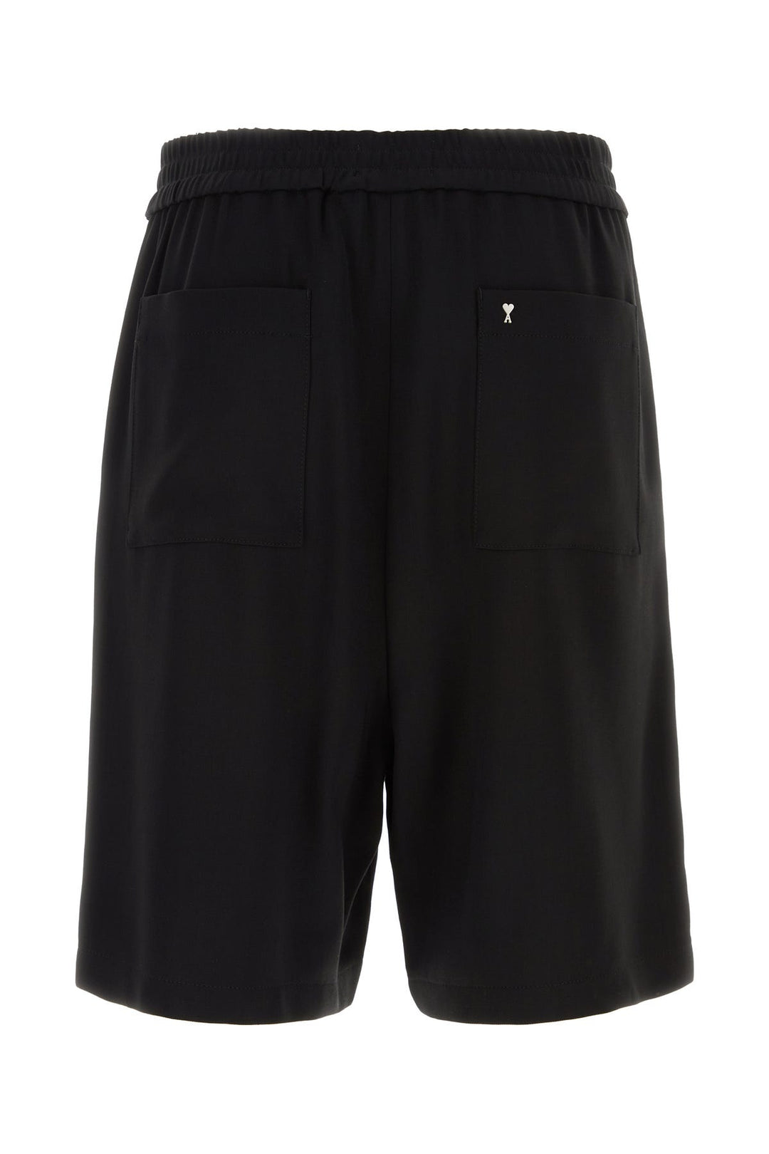 Black viscose blend bermuda shorts