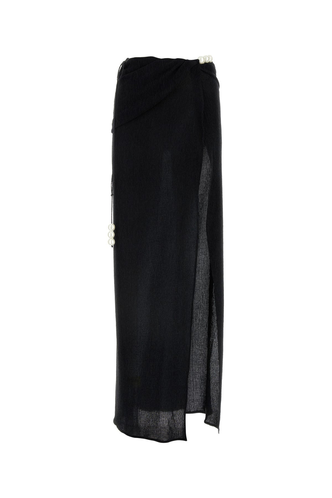 Black stretch lyocell blend skirt